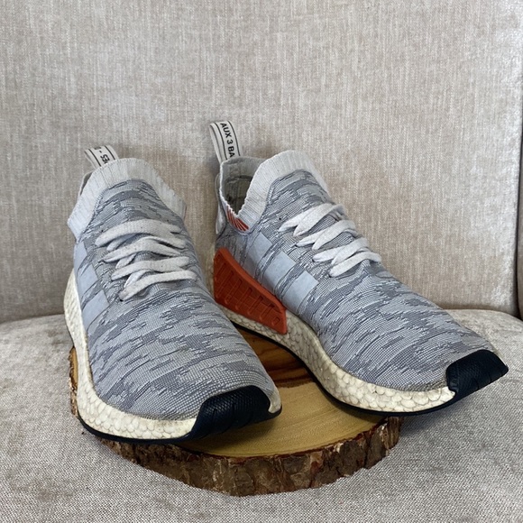 Adidas Mens NMD R2 Primeknit Running Shoes Gray - Picture 3 of 15